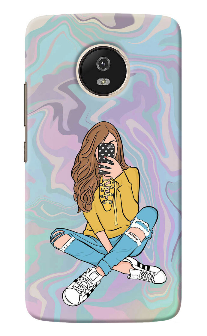 Selfie Girl Moto G5 Back Cover