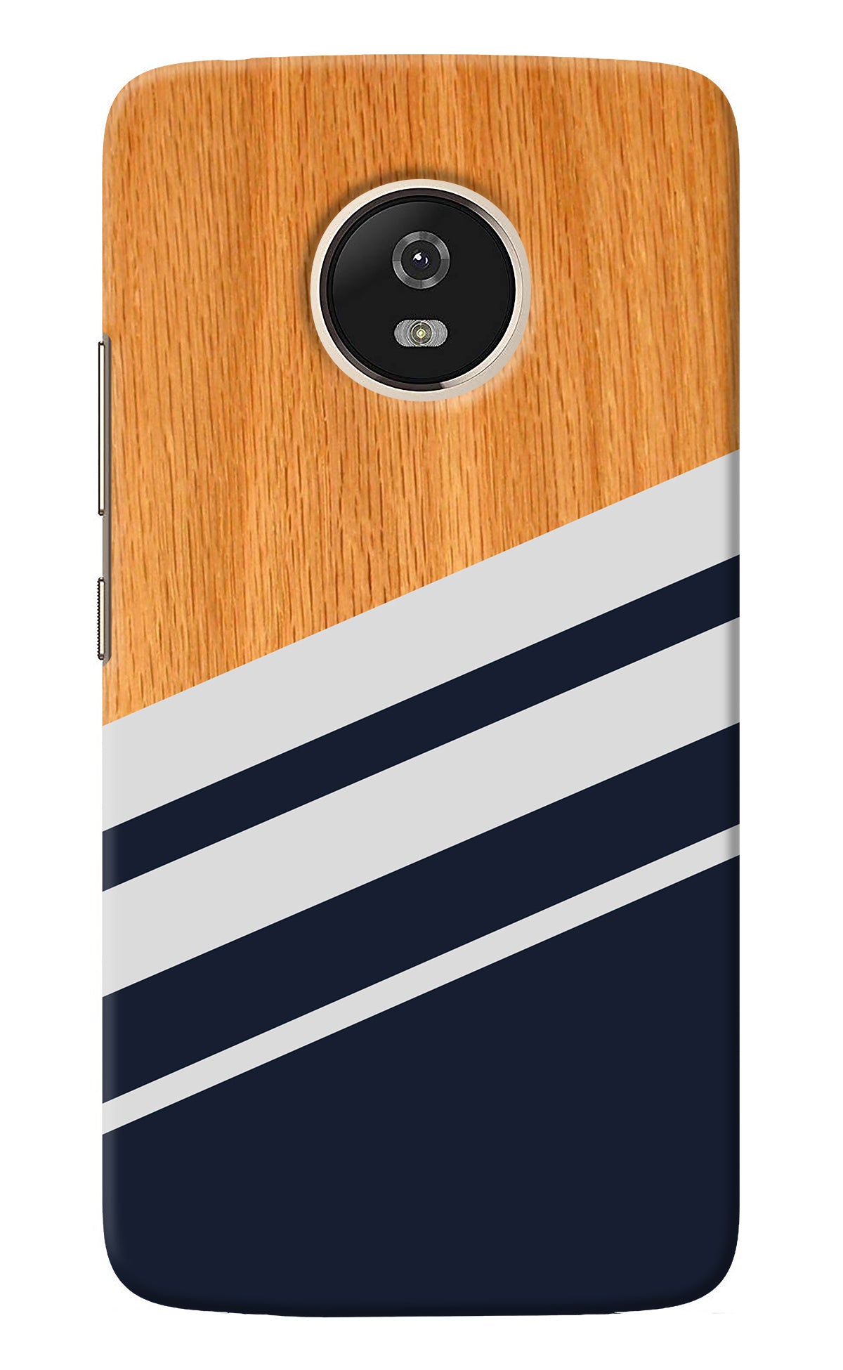 Blue and white wooden Moto G5 Back Cover