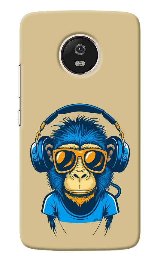 Monkey Headphone Moto G5 Back Cover