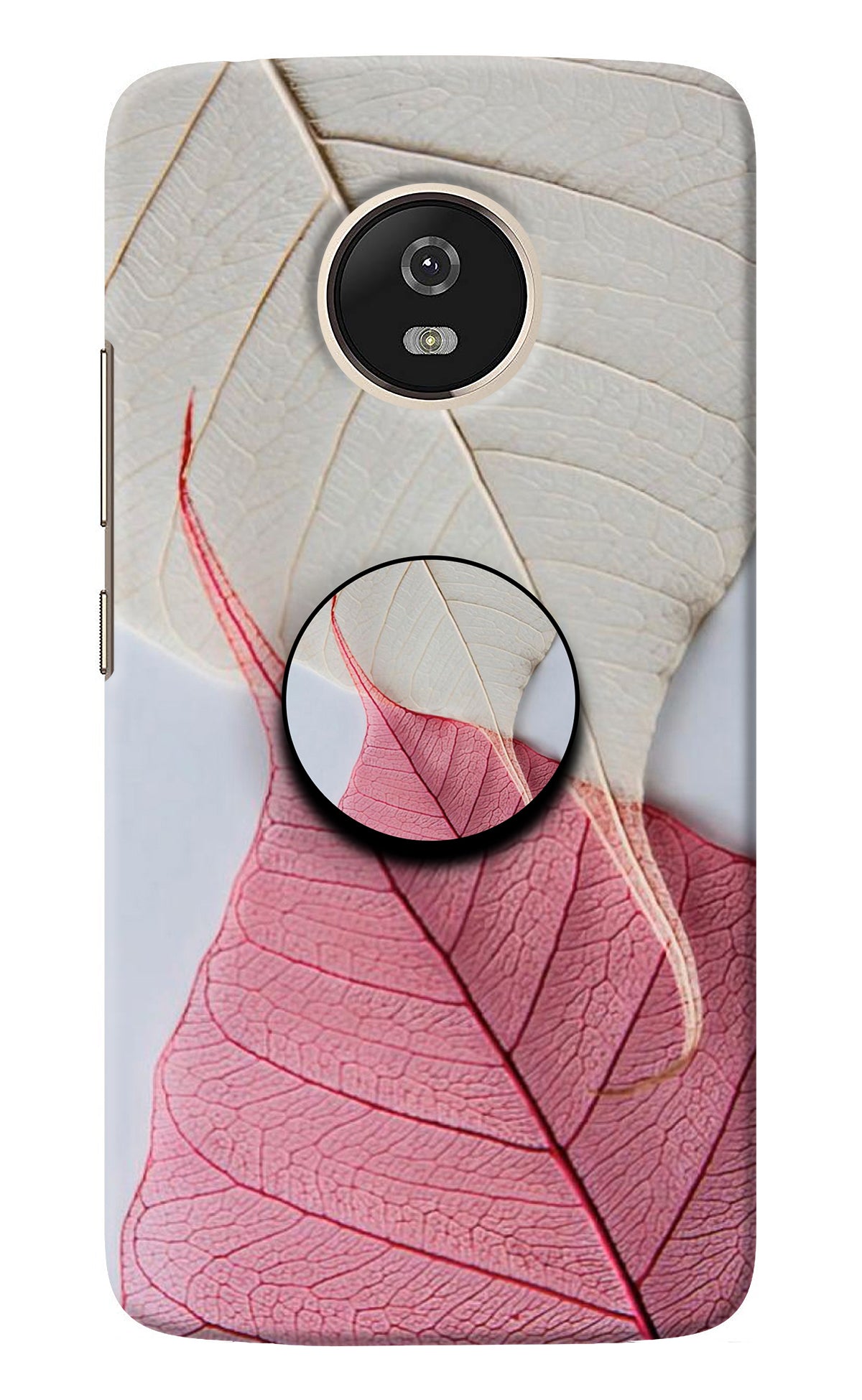 White Pink Leaf Moto G5 Pop Case