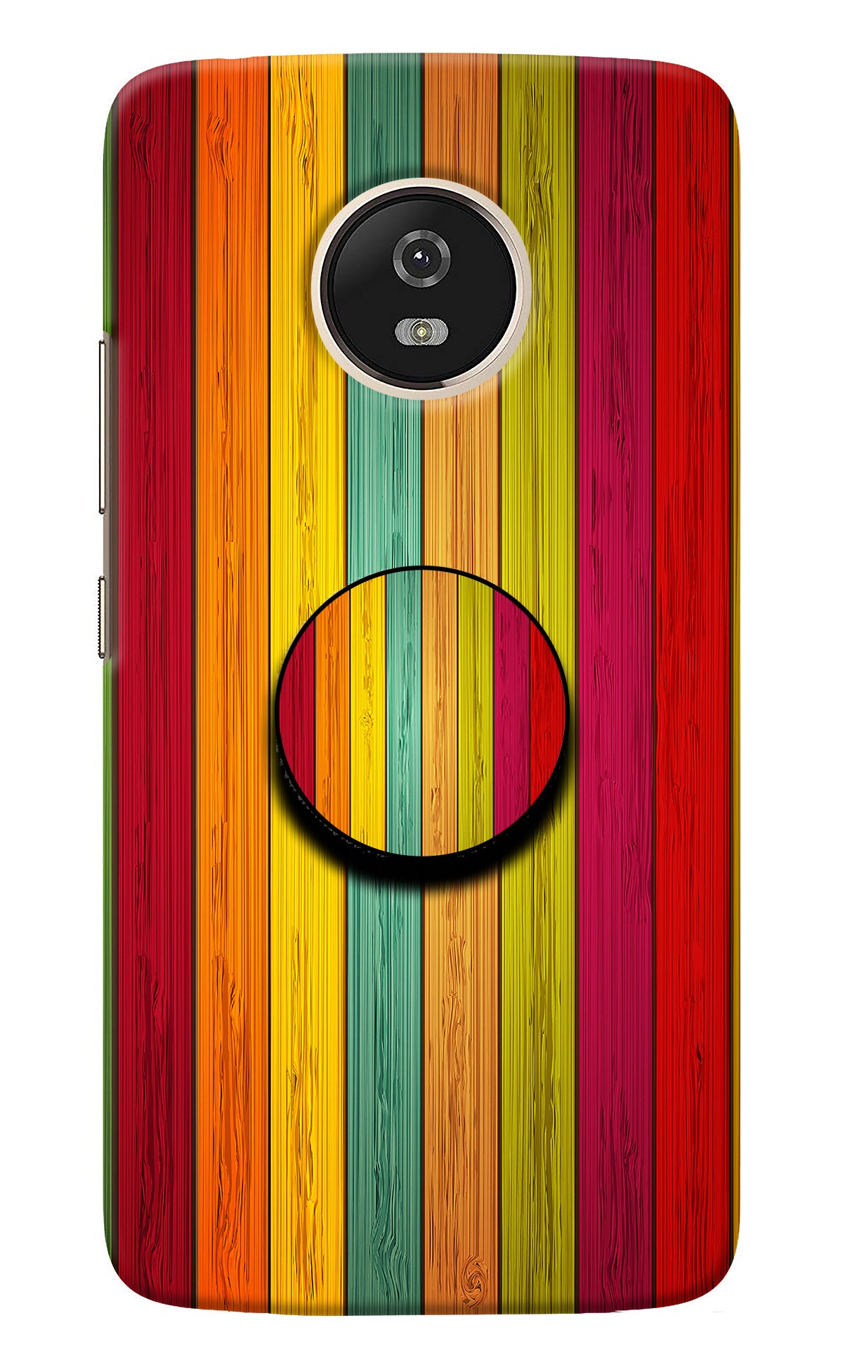 Multicolor Wooden Moto G5 Pop Case