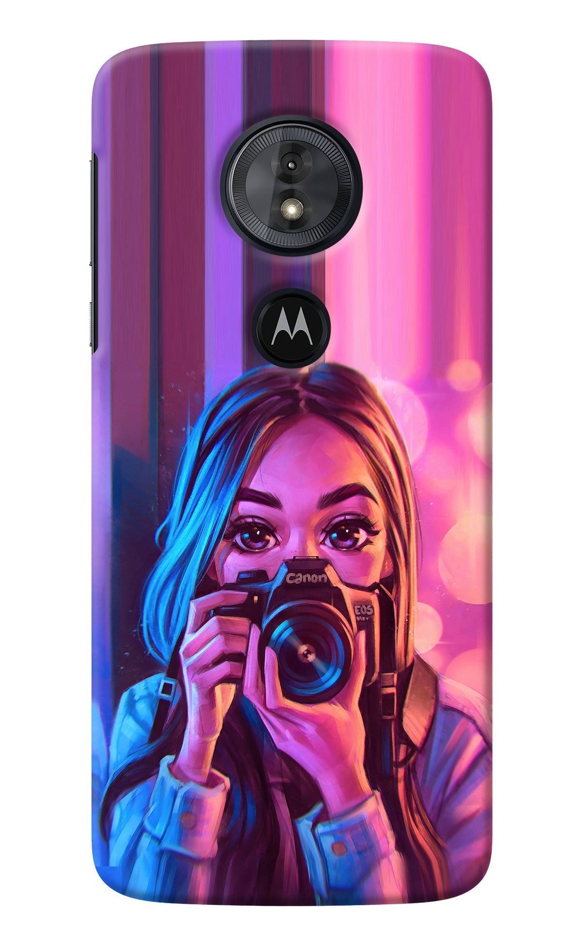 Girl Photographer Moto G6 Play Back Cover