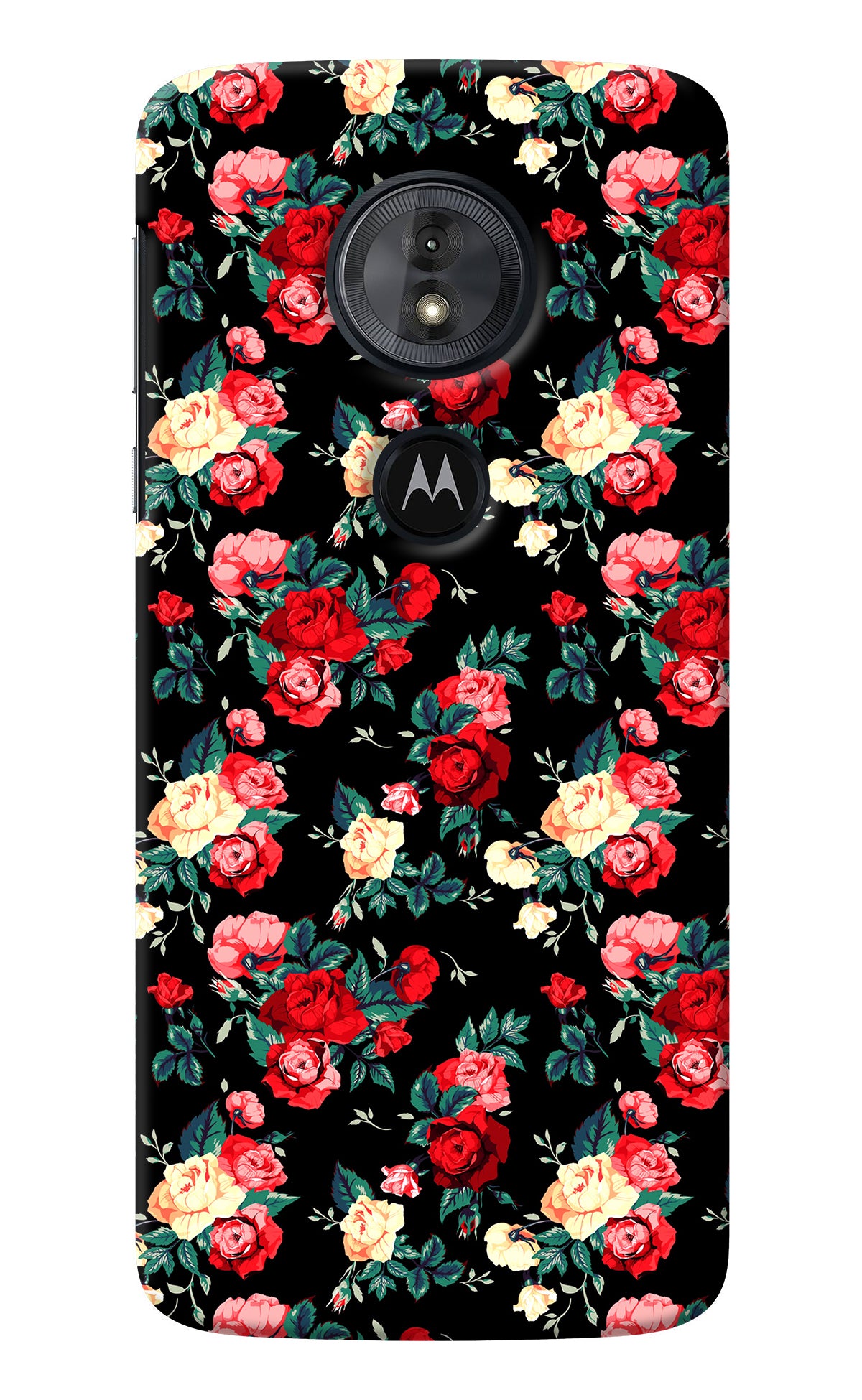 Rose Pattern Moto G6 Play Back Cover