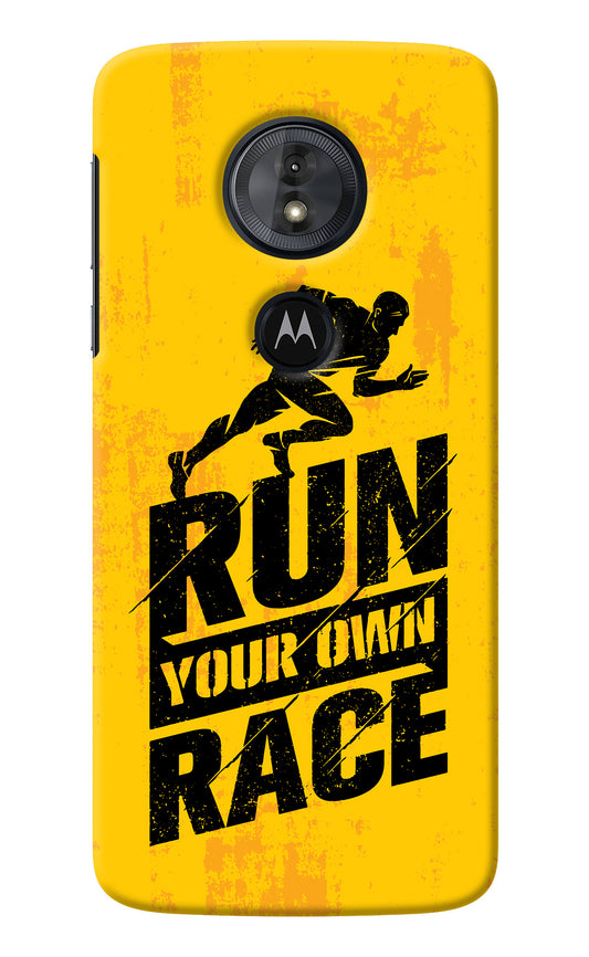 Run Your Own Race Moto G6 Play Back Cover
