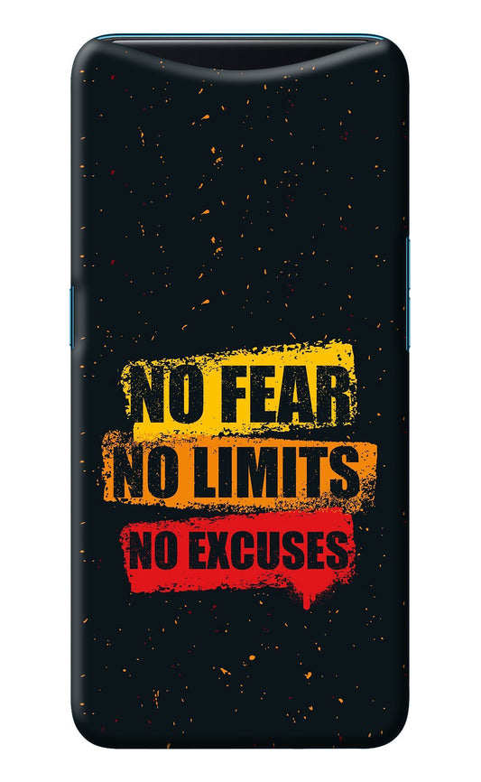 No Fear No Limits No Excuse Oppo Find X Back Cover