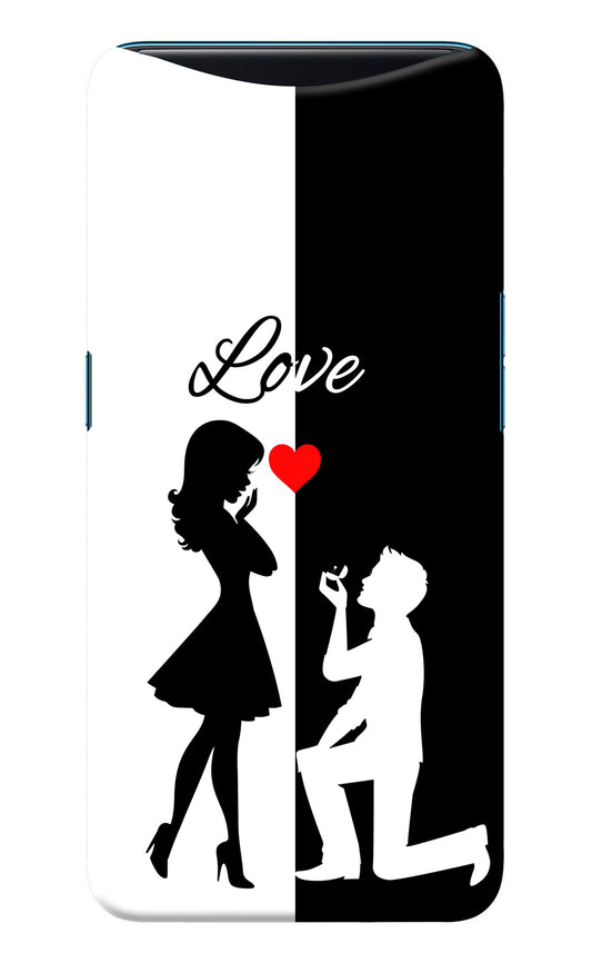 Love Propose Black And White Oppo Find X Back Cover