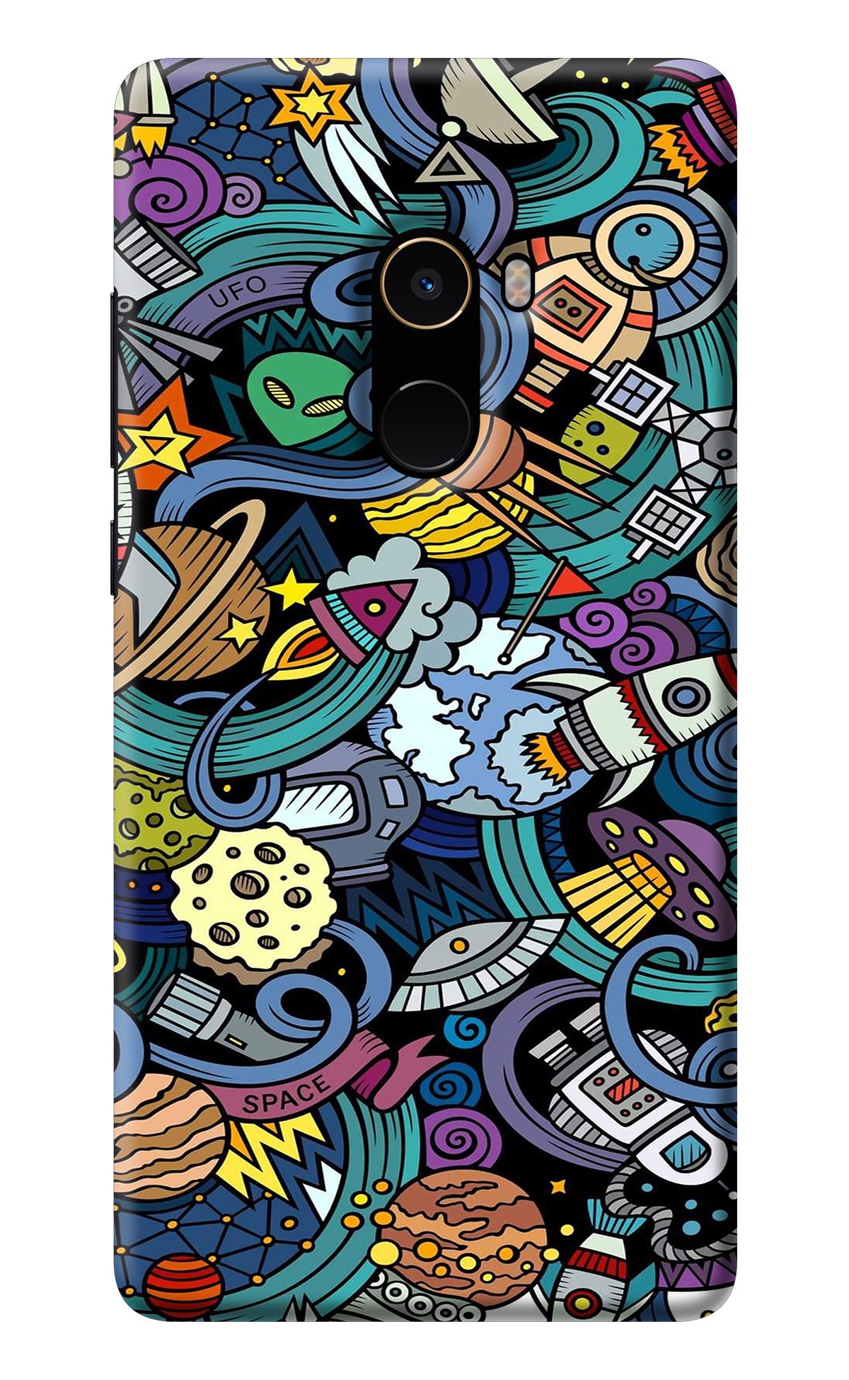 Space Abstract Mi Mix 2 Back Cover