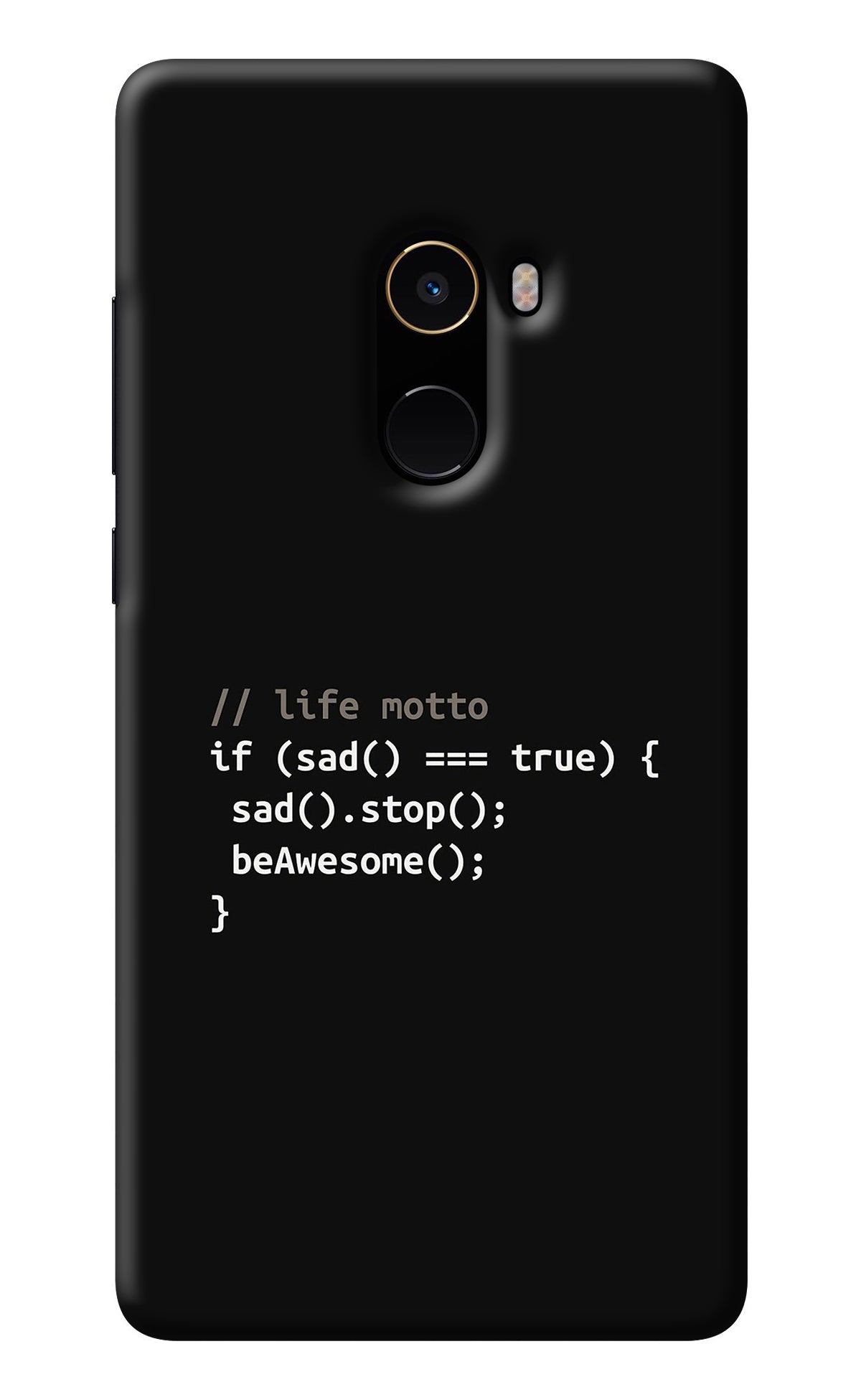 Life Motto Code Mi Mix 2 Back Cover