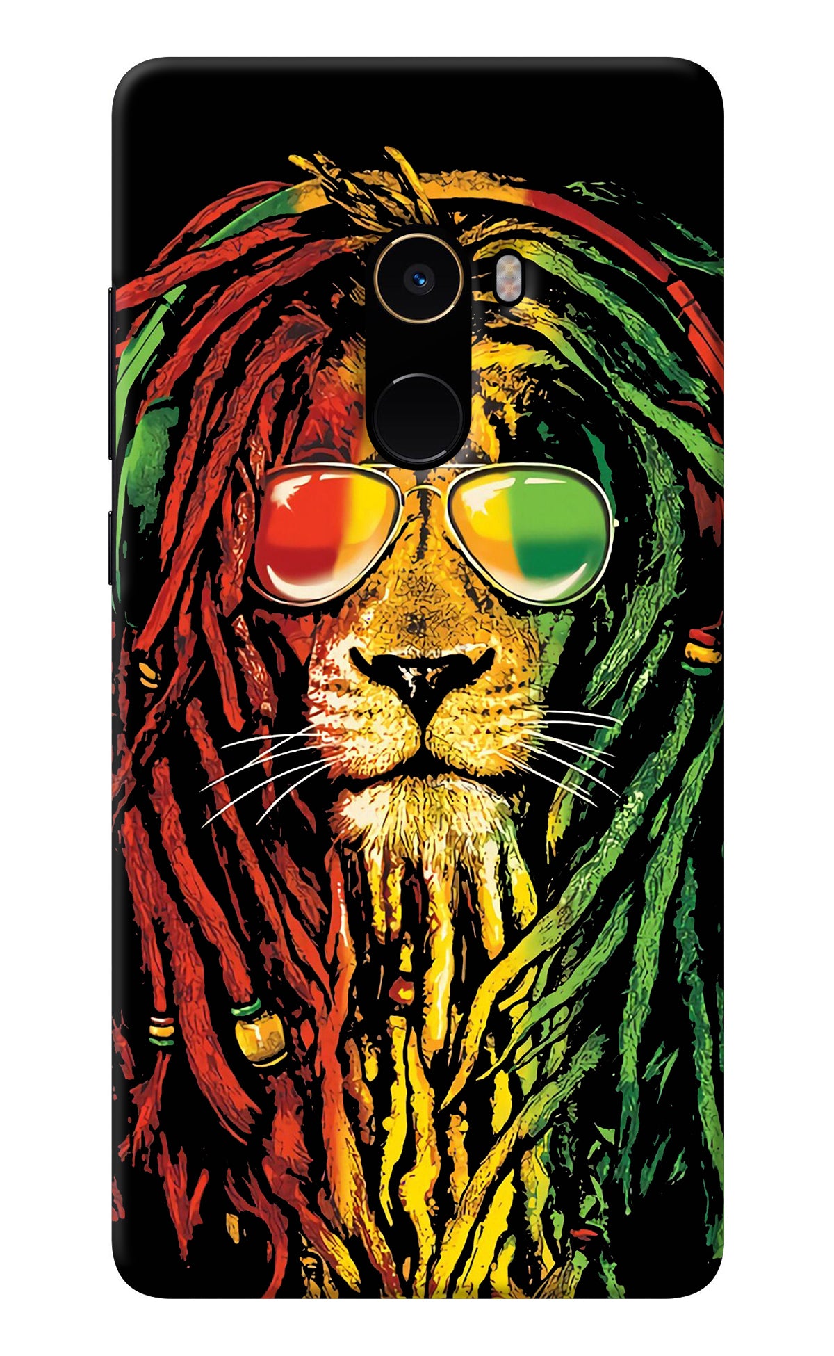 Rasta Lion Mi Mix 2 Back Cover