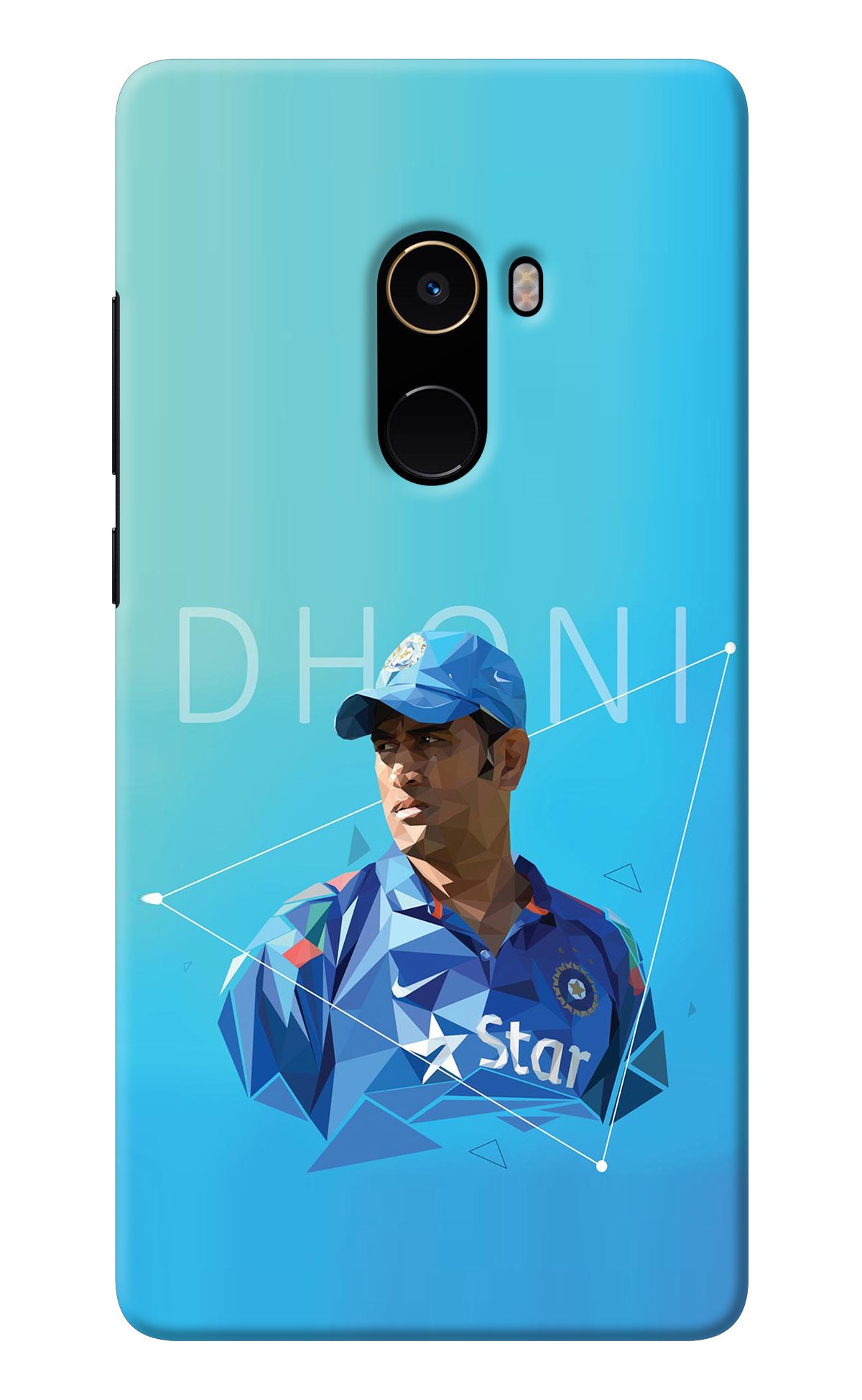 Dhoni Artwork Mi Mix 2 Back Cover