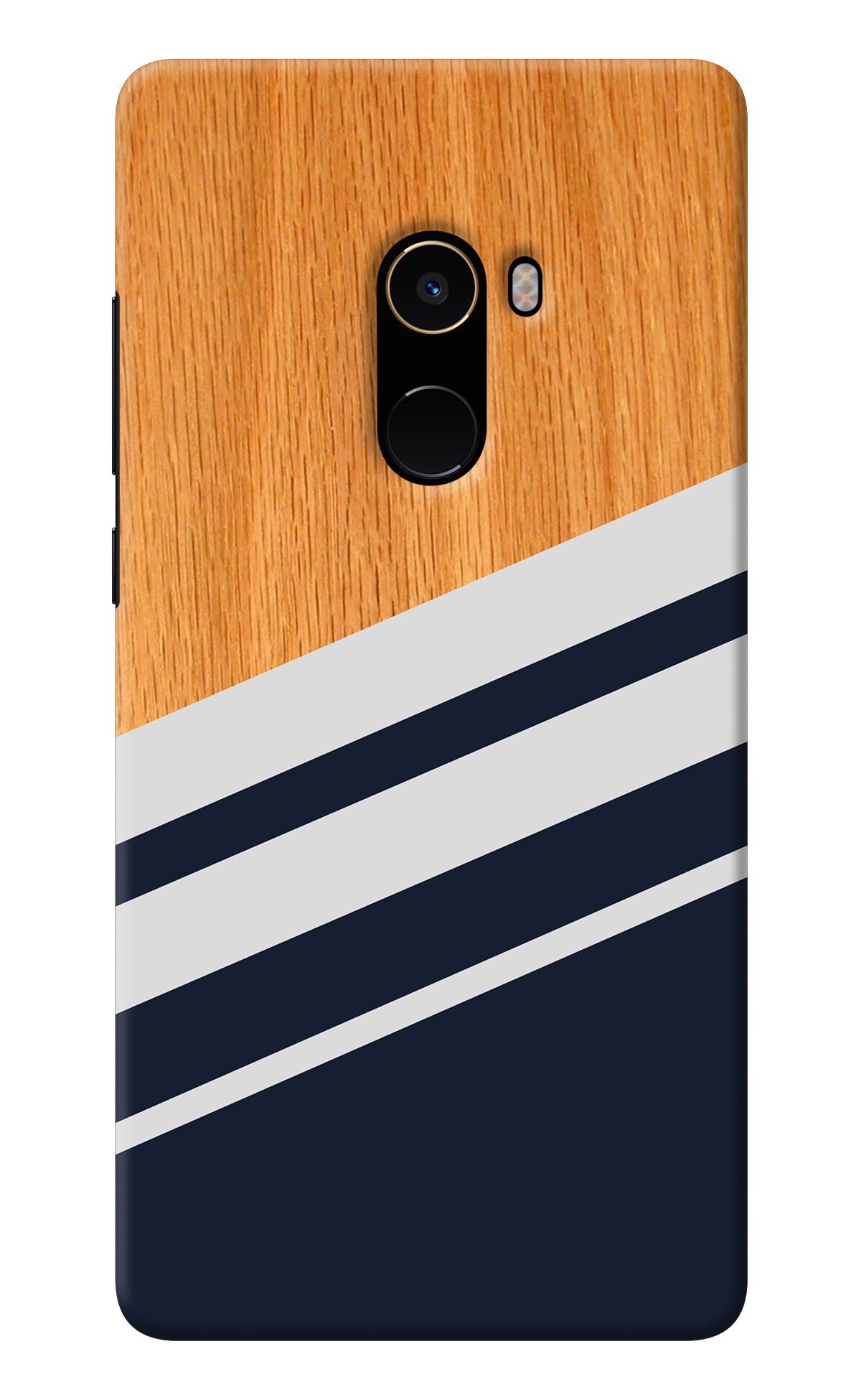 Blue and white wooden Mi Mix 2 Back Cover