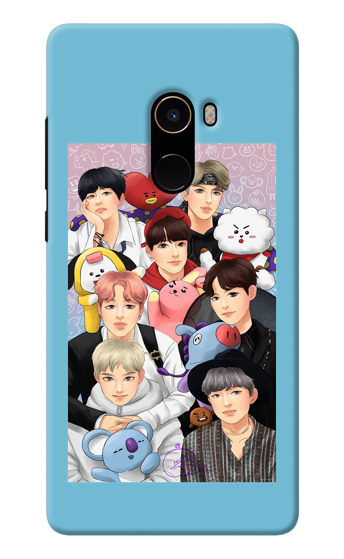 BTS with animals Mi Mix 2 Back Cover