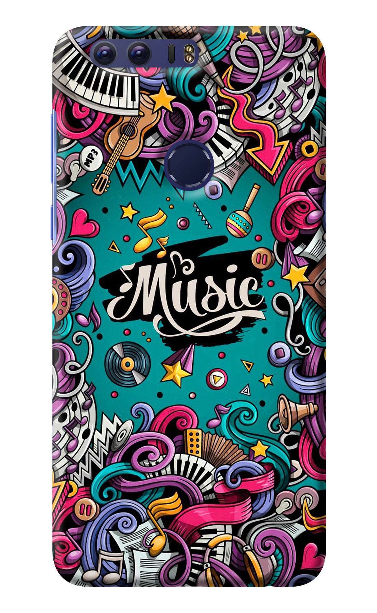 Music Graffiti Honor 8 Back Cover