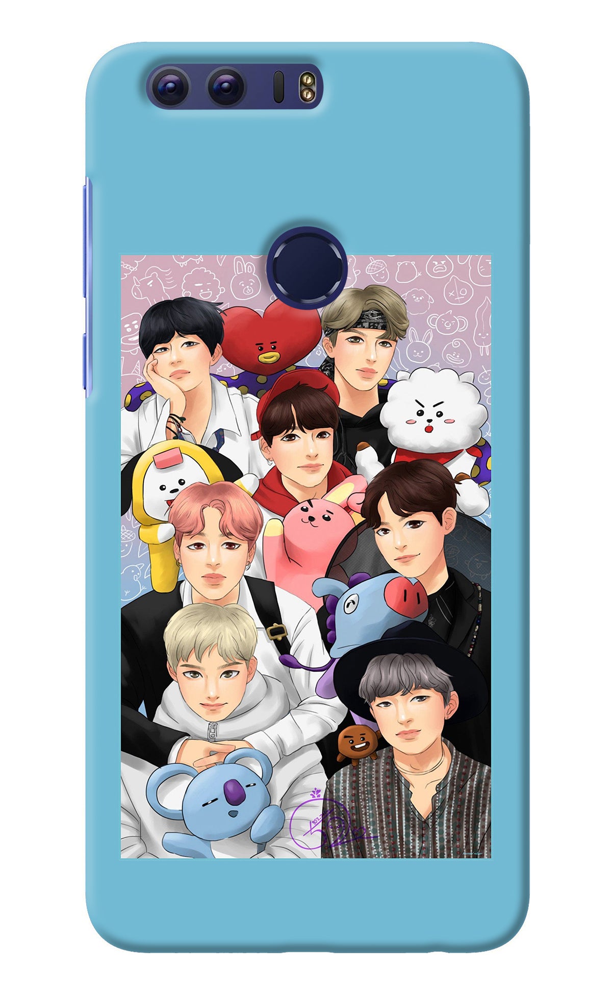 BTS with animals Honor 8 Back Cover