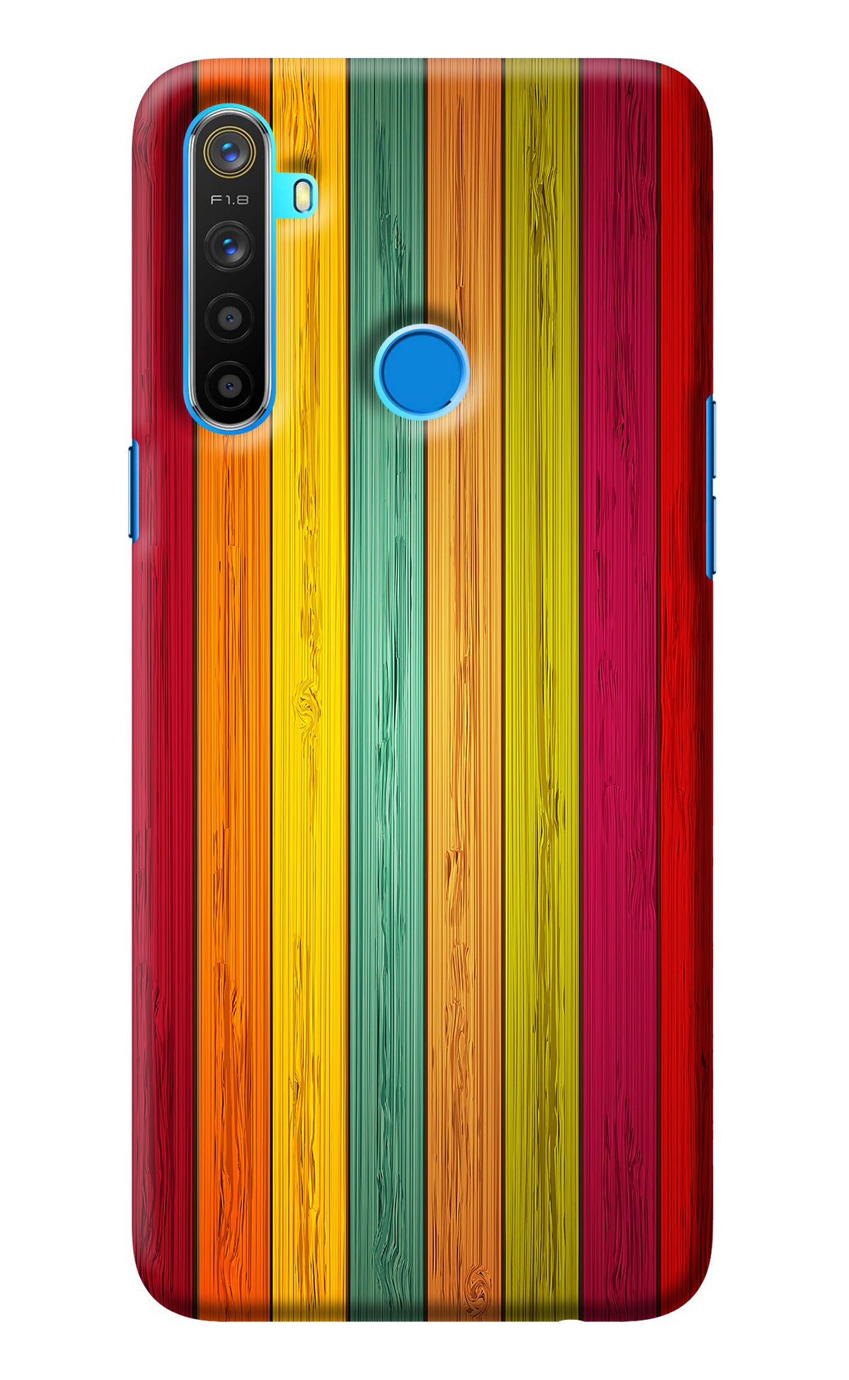 Multicolor Wooden Realme 5/5i/5s Back Cover