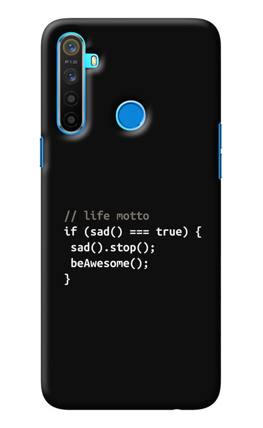 Life Motto Code Realme 5/5i/5s Back Cover