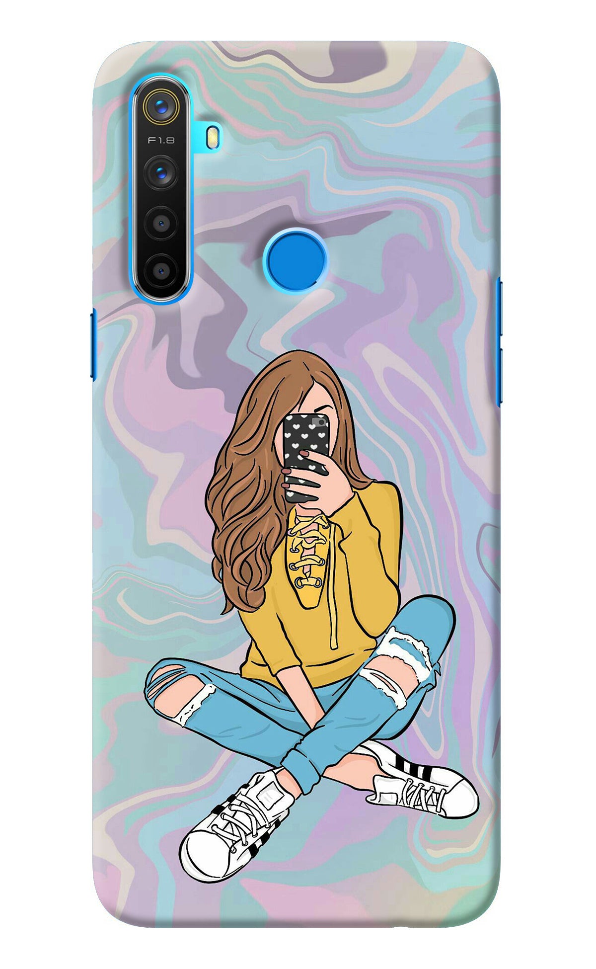 Selfie Girl Realme 5/5i/5s Back Cover