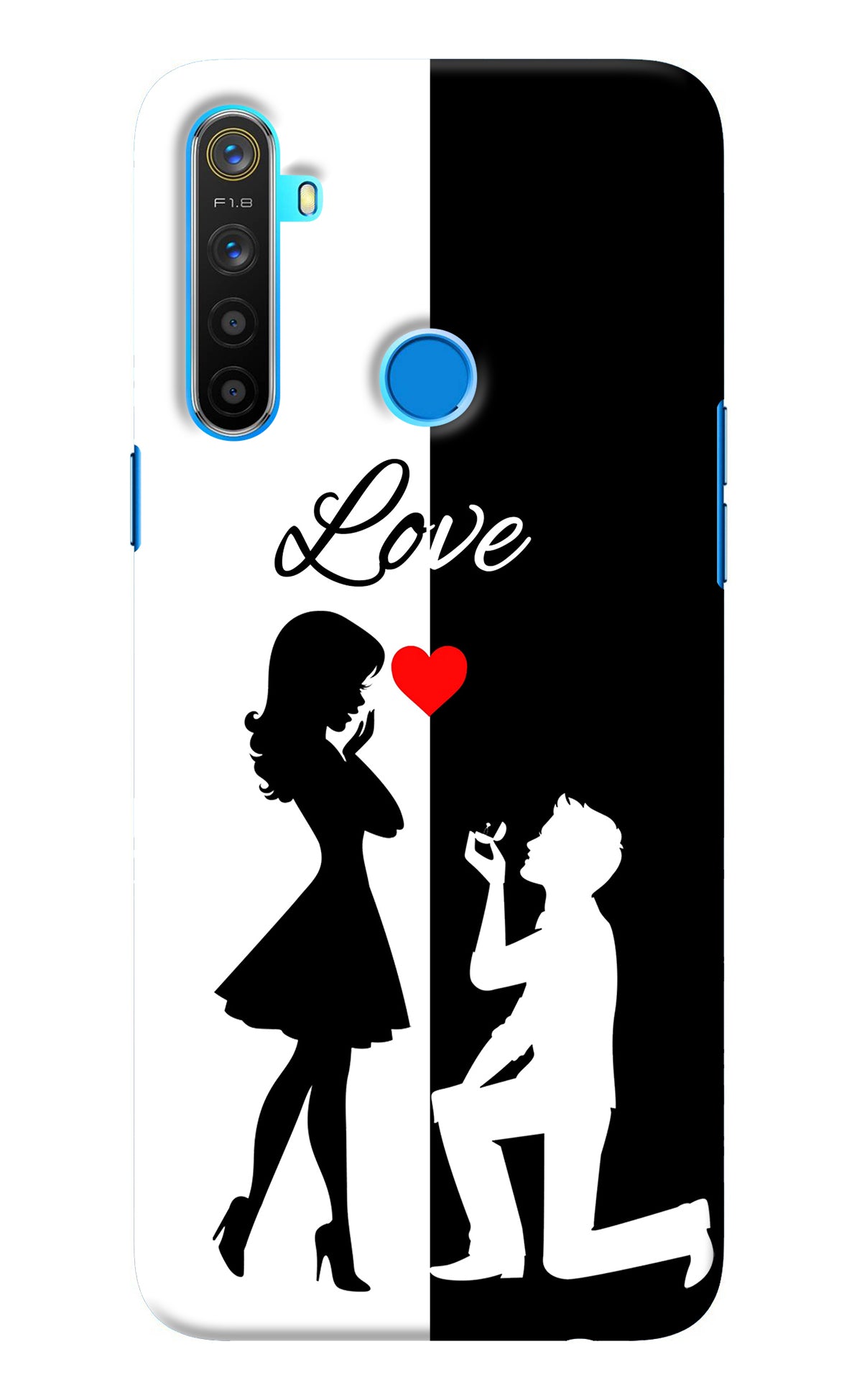 Love Propose Black And White Realme 5/5i/5s Back Cover