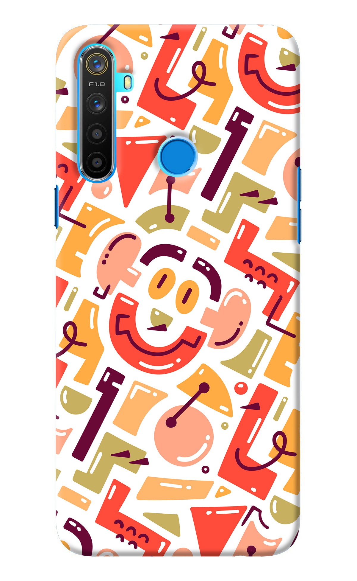 Doodle Pattern Realme 5/5i/5s Back Cover