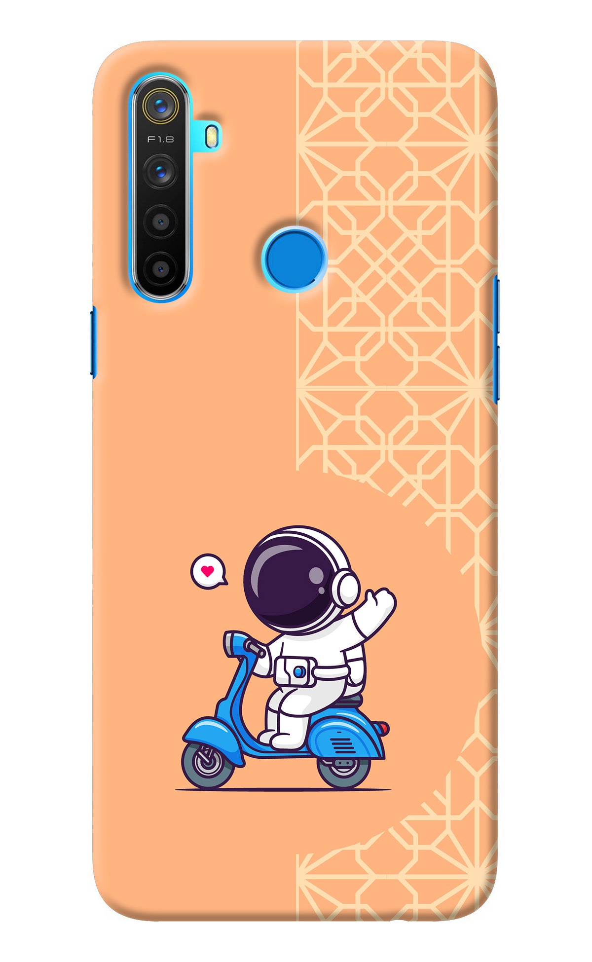 Cute Astronaut Riding Realme 5/5i/5s Back Cover