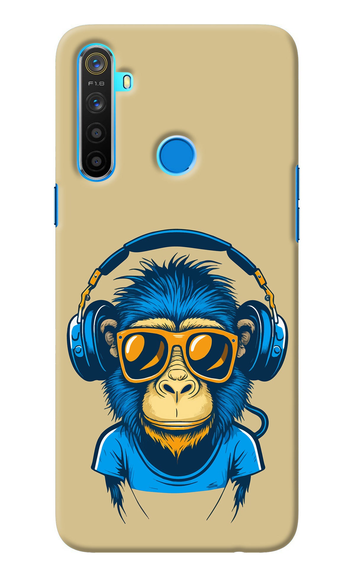 Monkey Headphone Realme 5/5i/5s Back Cover
