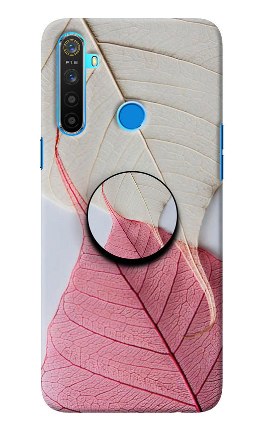 White Pink Leaf Realme 5/5i/5s Pop Case