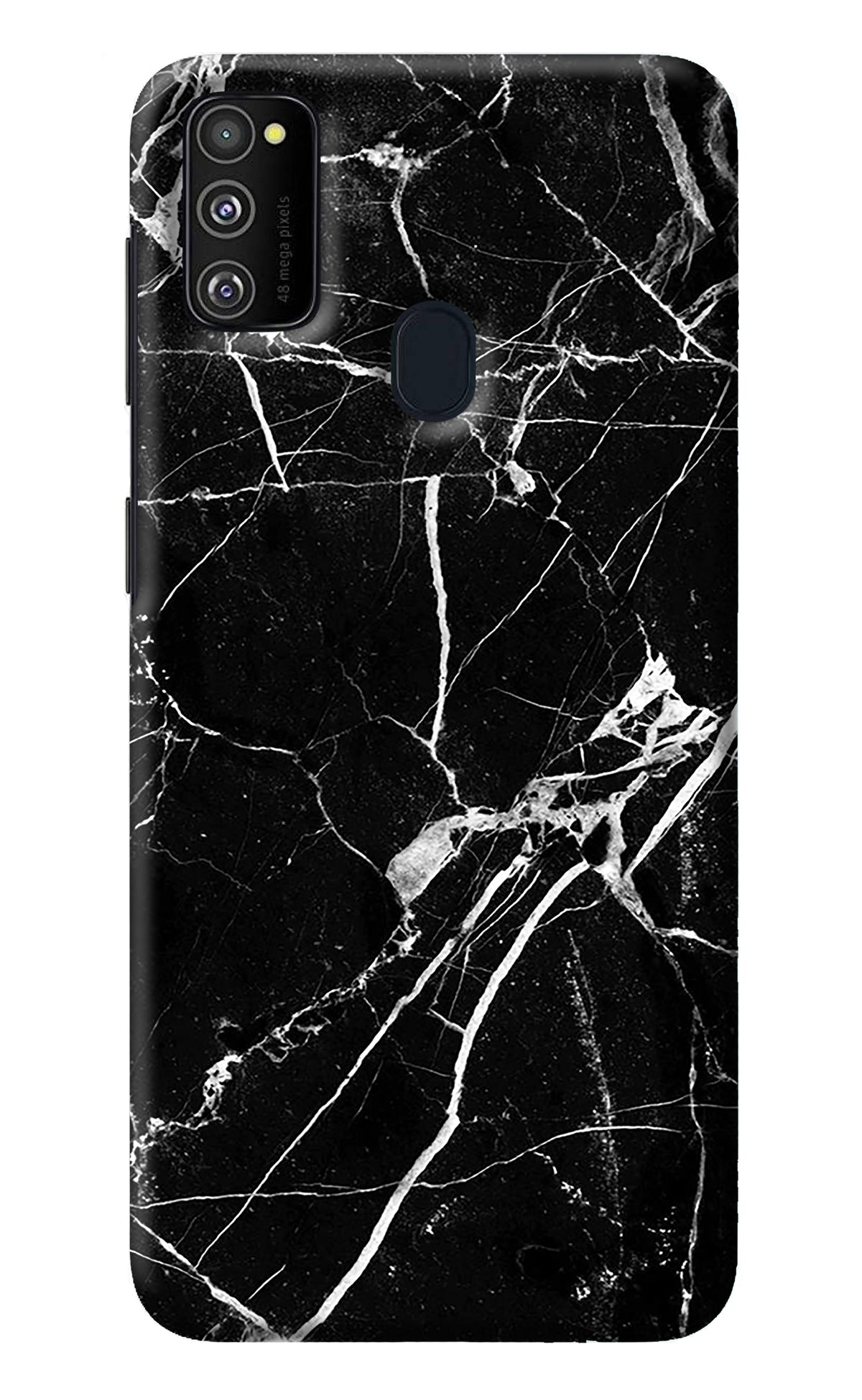Black Marble Pattern Samsung M30s Back Cover