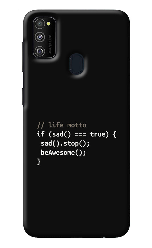 Life Motto Code Samsung M30s Back Cover