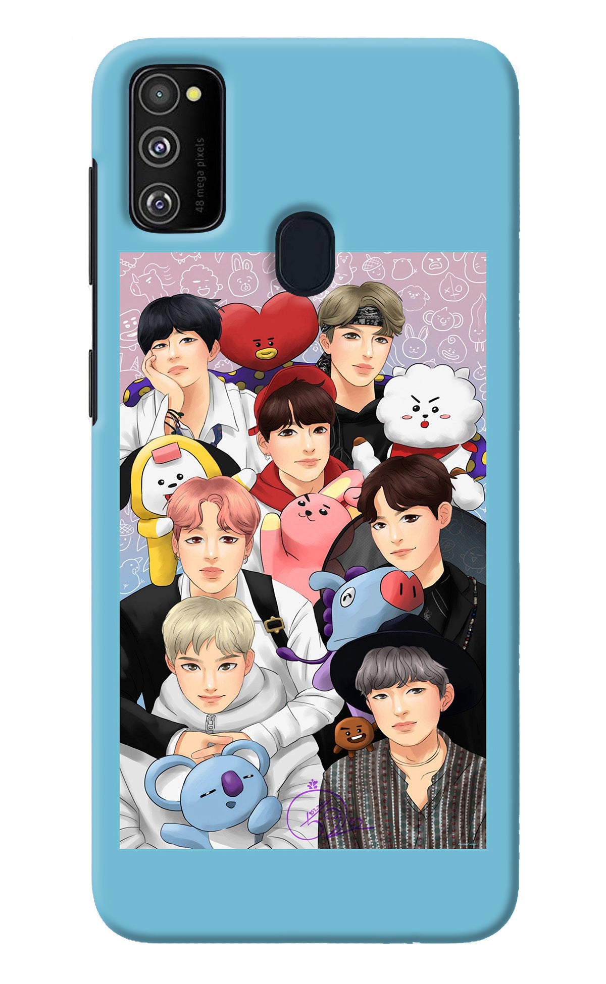 BTS with animals Samsung M30s Back Cover