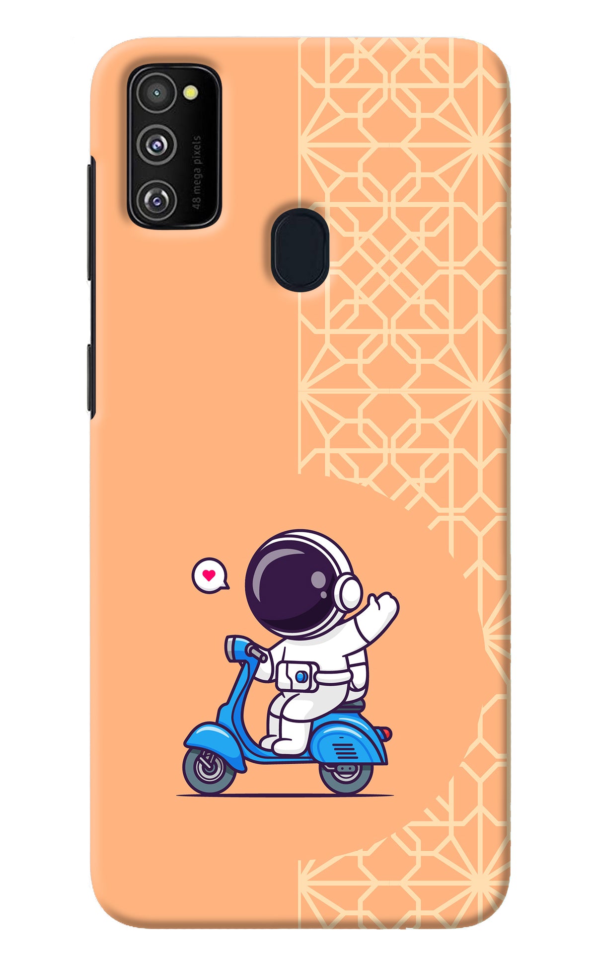 Cute Astronaut Riding Samsung M30s Back Cover