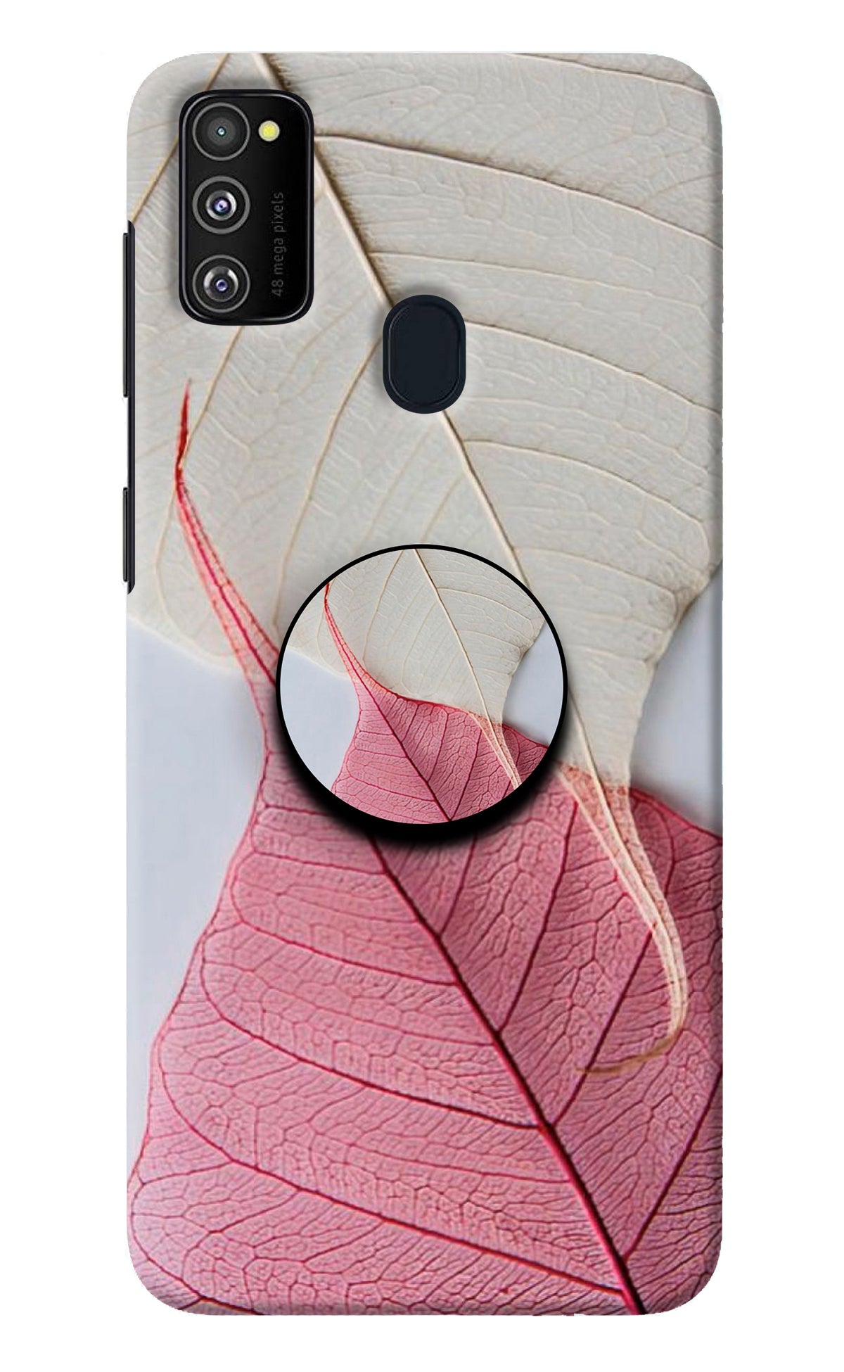 White Pink Leaf Samsung M30s Pop Case