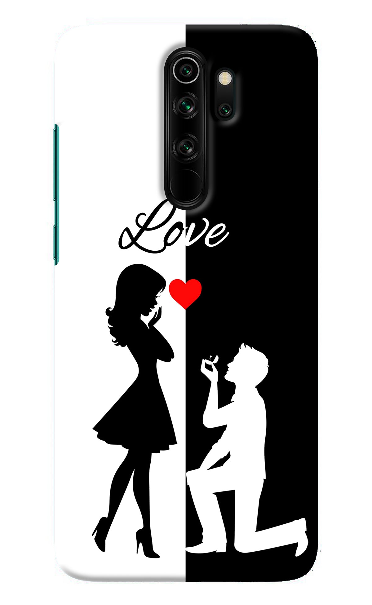 Love Propose Black And White Redmi Note 8 Pro Back Cover