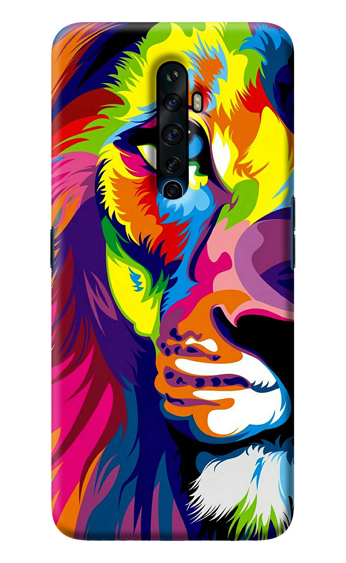 Lion Half Face Oppo Reno2 Z Back Cover