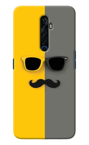 Sunglasses with Mustache Oppo Reno2 Z Back Cover
