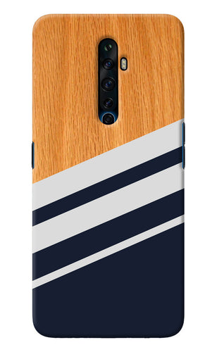 Blue and white wooden Oppo Reno2 Z Back Cover