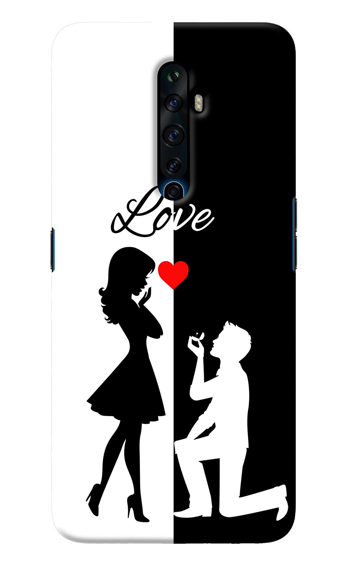 Love Propose Black And White Oppo Reno2 Z Back Cover