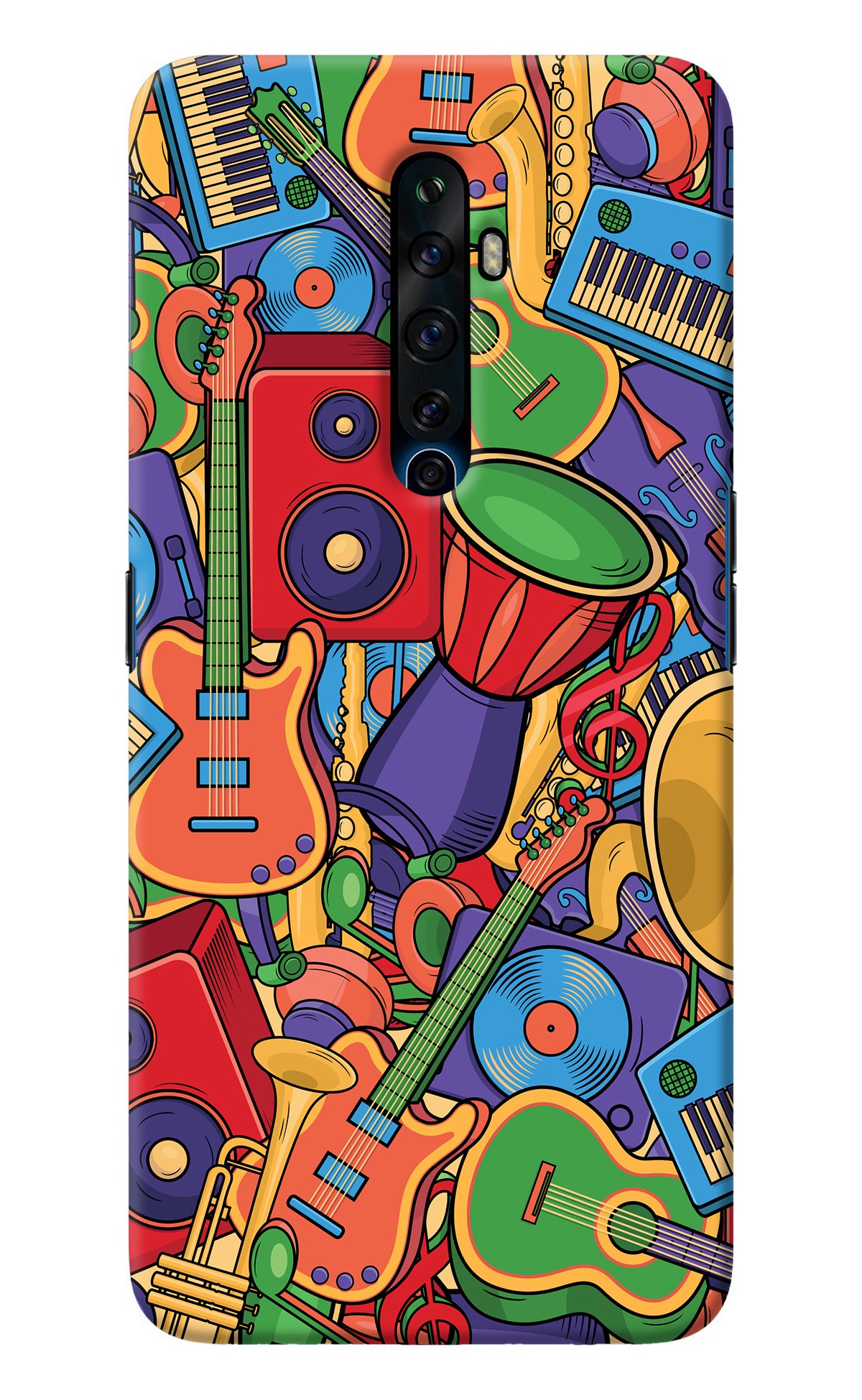 Music Instrument Doodle Oppo Reno2 Z Back Cover