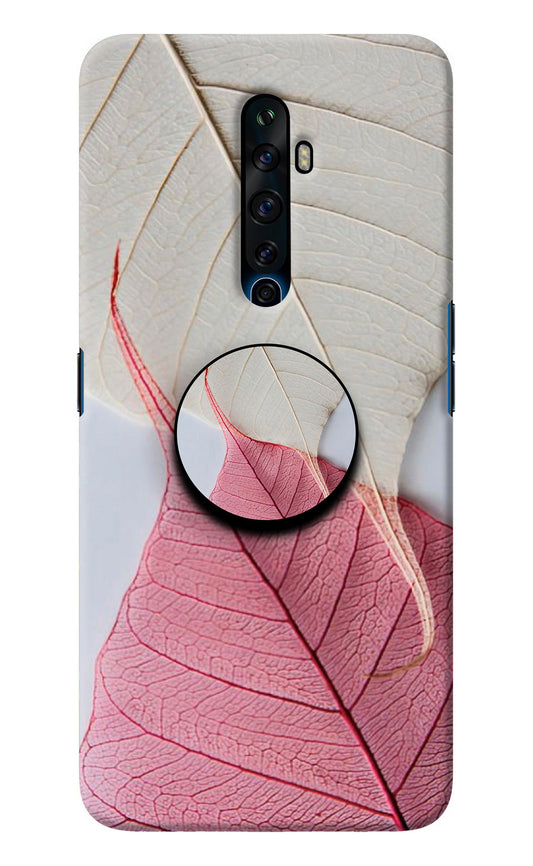 White Pink Leaf Oppo Reno2 Z Pop Case