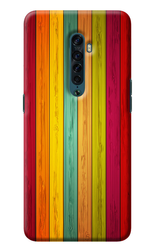 Multicolor Wooden Oppo Reno2 Back Cover