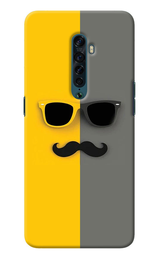 Sunglasses with Mustache Oppo Reno2 Back Cover