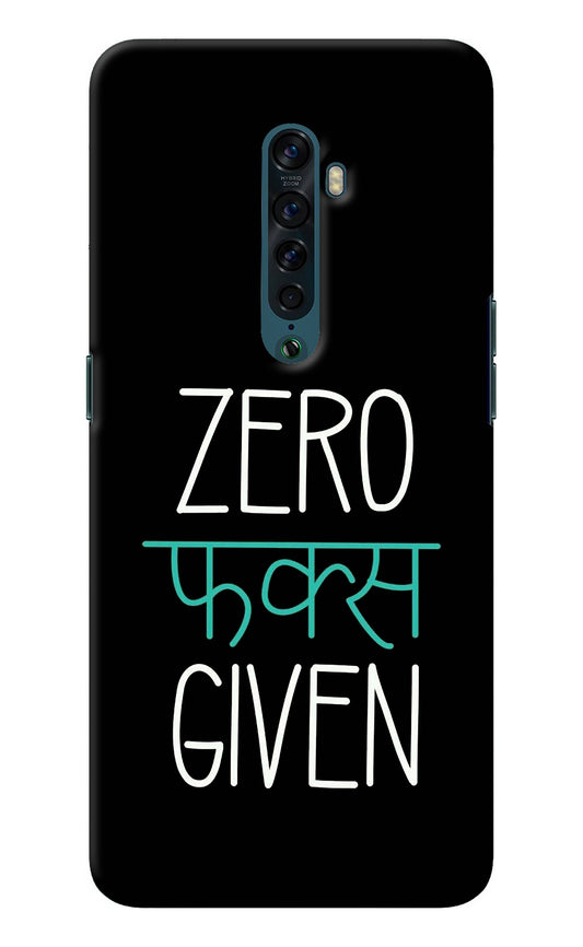 Zero Fucks Given Oppo Reno2 Back Cover