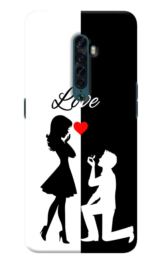 Love Propose Black And White Oppo Reno2 Back Cover