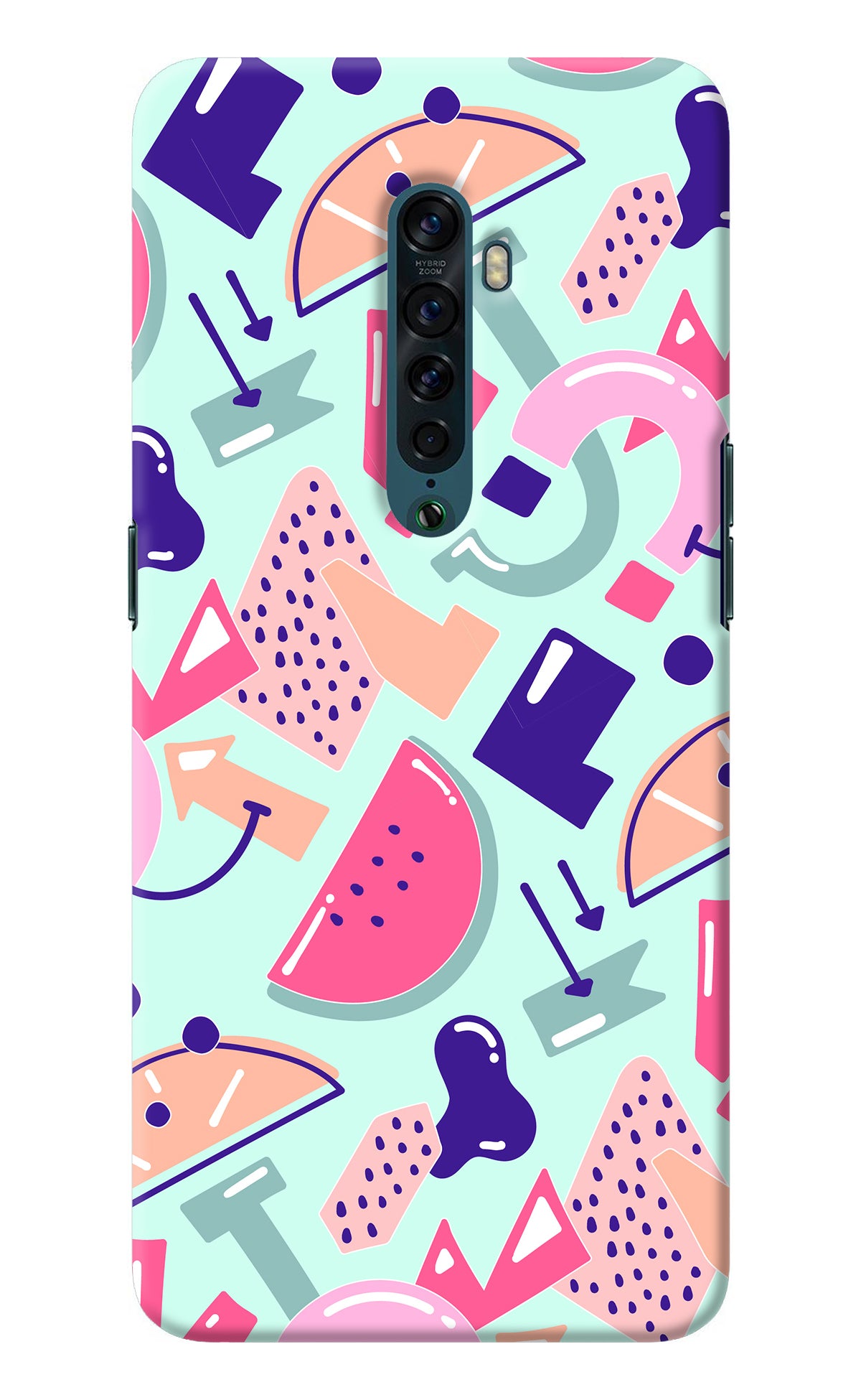 Doodle Pattern Oppo Reno2 Back Cover