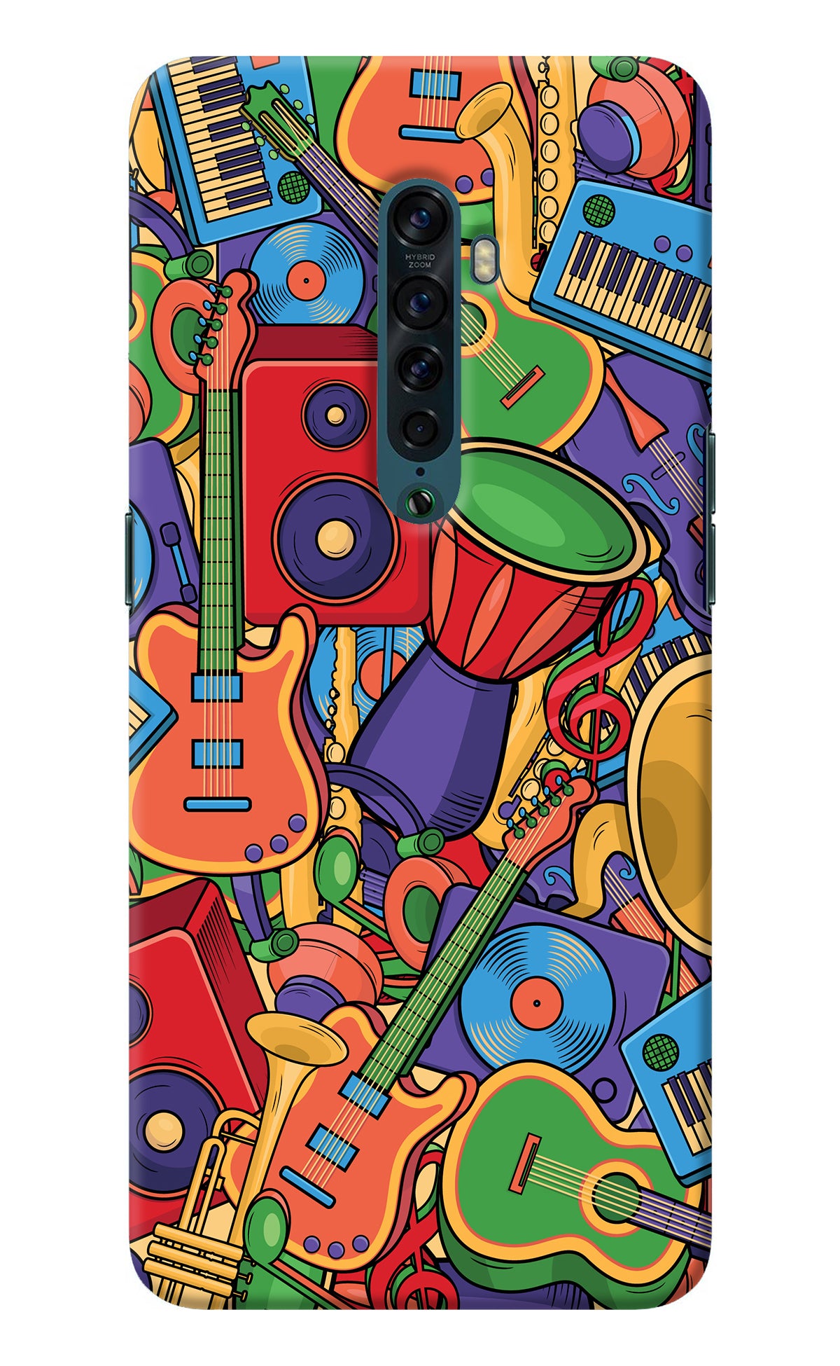 Music Instrument Doodle Oppo Reno2 Back Cover