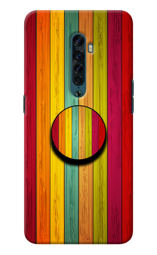 Multicolor Wooden Oppo Reno2 Pop Case