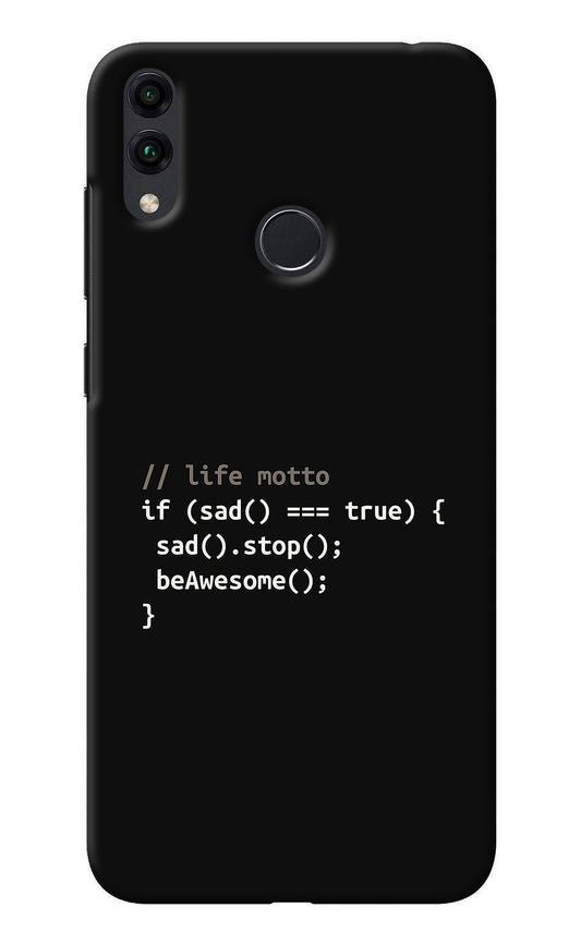 Life Motto Code Honor 8C Back Cover