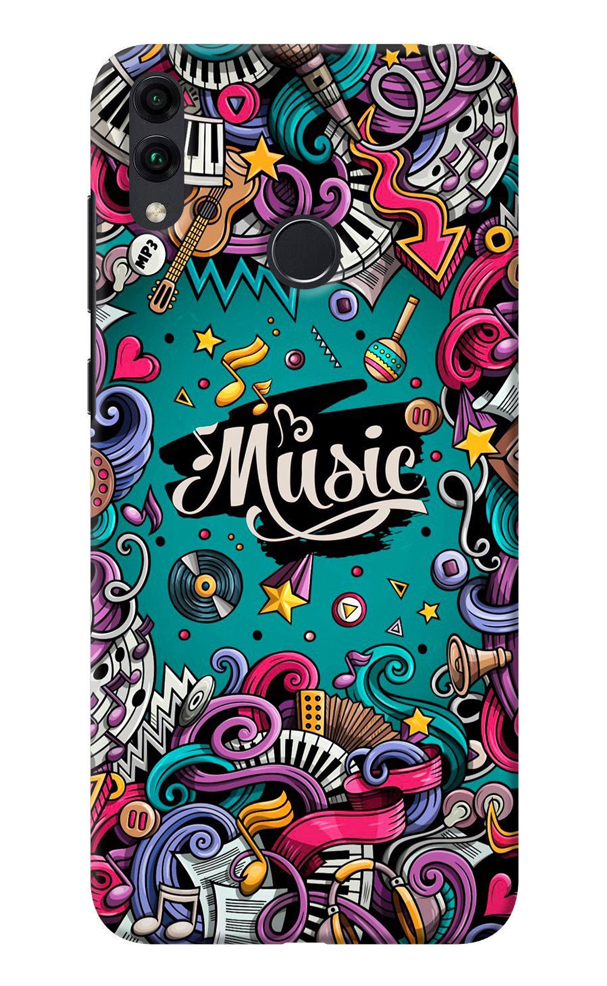 Music Graffiti Honor 8C Back Cover