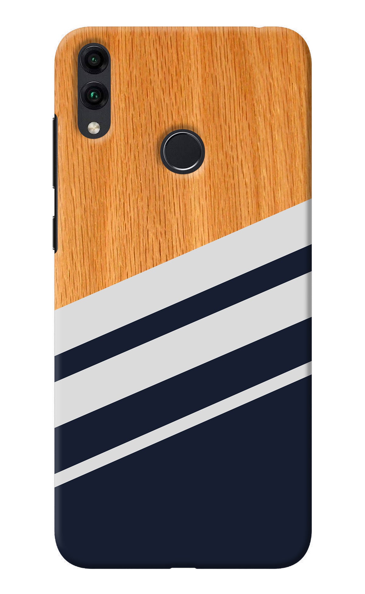 Blue and white wooden Honor 8C Back Cover