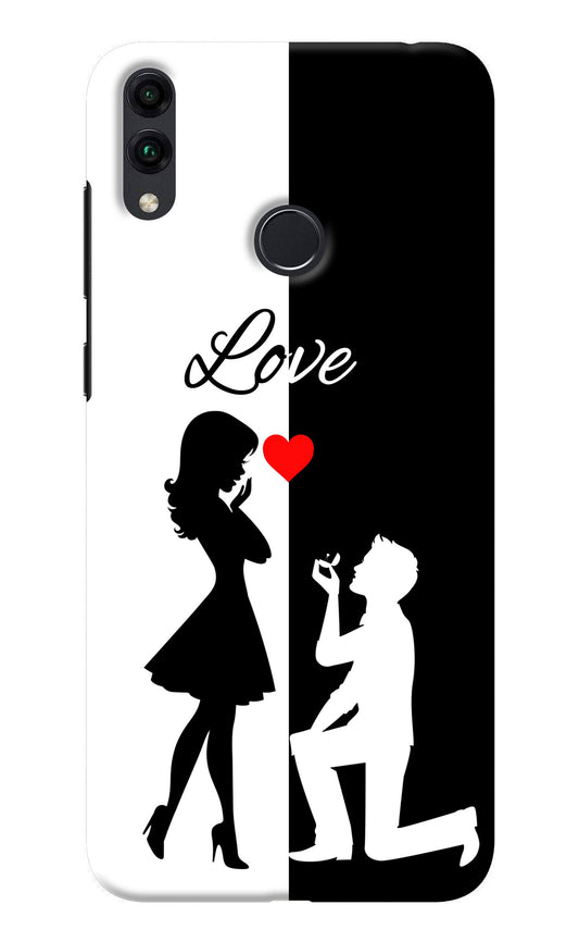 Love Propose Black And White Honor 8C Back Cover