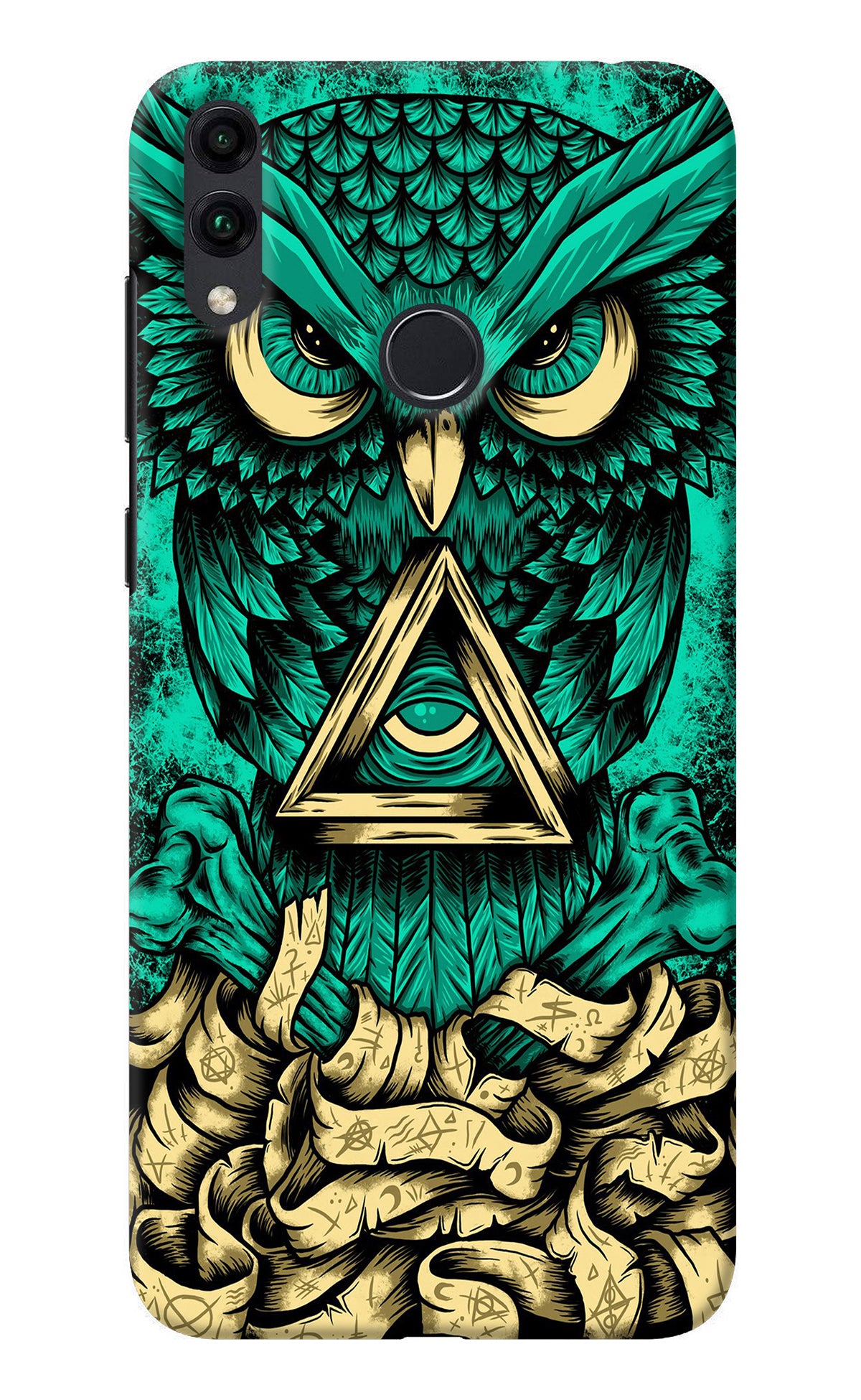 Green Owl Honor 8C Back Cover